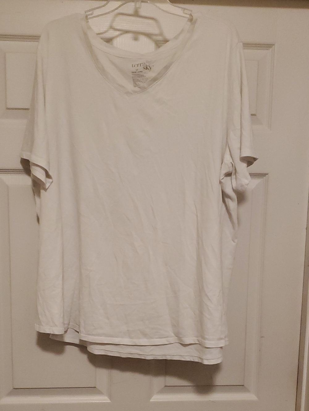 Terra & Sky White Short-Sleeve V-Neck Tee